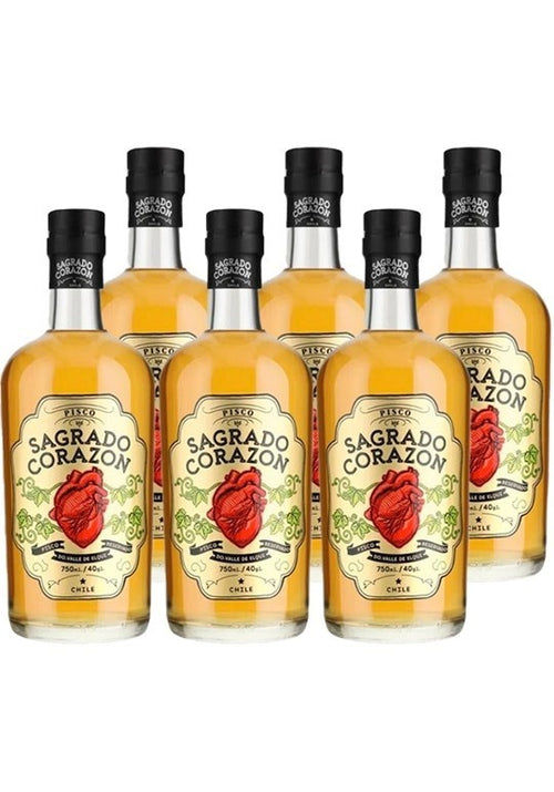 6x Pisco Sagrado Corazon 40º Envejecido 750cc