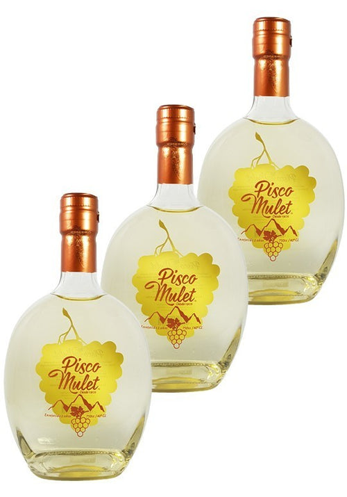 3x Pisco Mulet 40º 750cc