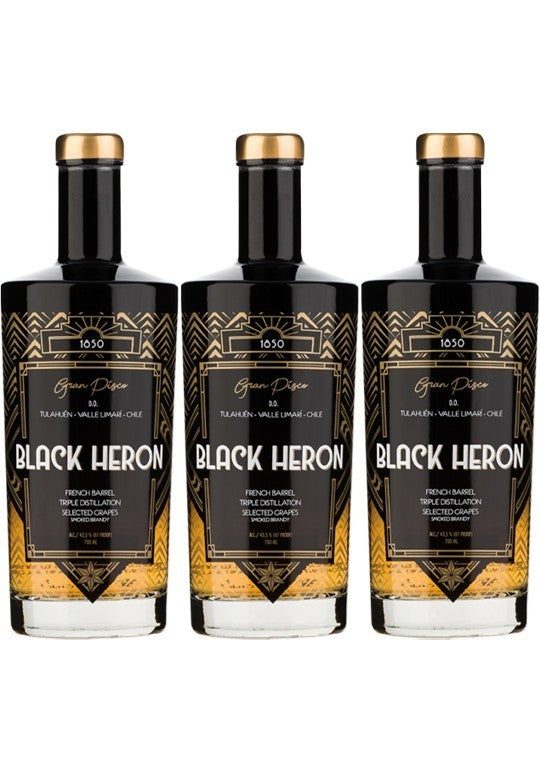 3x Pisco Black Heron 43,5º 700cc