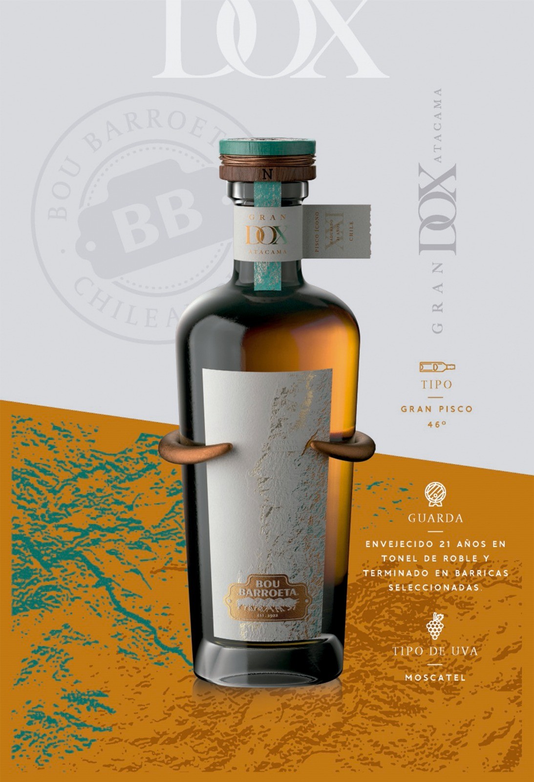 Pisco Bou Barroeta Gran DOX 46º 700cc