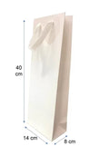 Bolsa De Papel Lujo “14X40X8” Blanca (1 Botella)