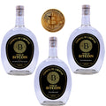 Pack Pisco Bitcoin 40° 750cc Transparentes + Moneda Bitcoin de Regalo