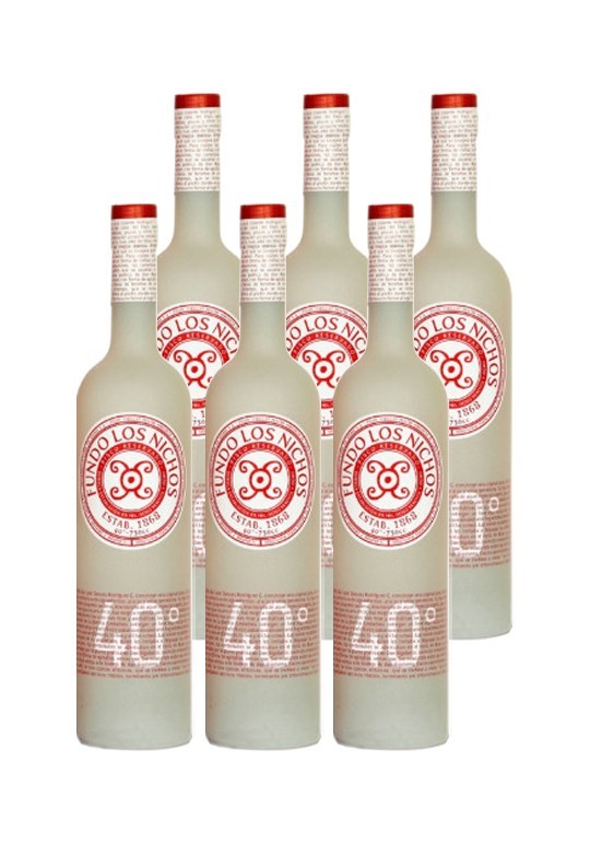 6x Pisco Fundo los Nichos 40º 750cc