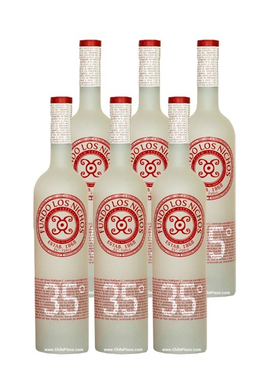 6x Pisco Fundo los Nichos 35º 750cc
